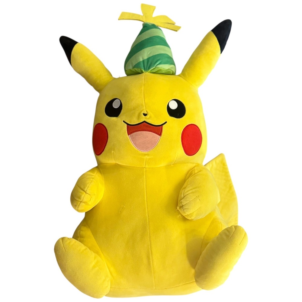 Pikachu Plush‎ 2021 Pokemon Birthday Party Hat Large Stuffed Animal Toy